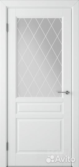 Дверь межкомнатная из массава фрезерованная белая