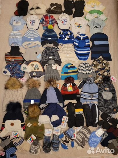 Шапки, шлемы, бейсболки, рукавицы, варежки,пинетки