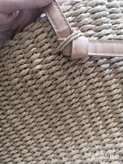 Cумка плетёная из лозы рафии соломки джута