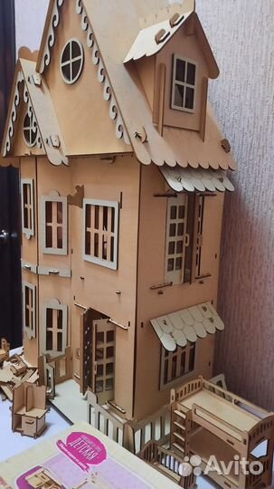 Детские игрушки пакетом.Кукольн.дом 85см с мебелью