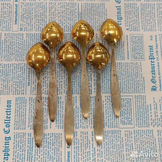 Серебряные чайные ложки 916 пробы