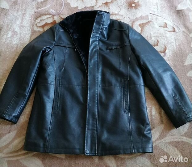 Куртка мужская кожаная утепленная