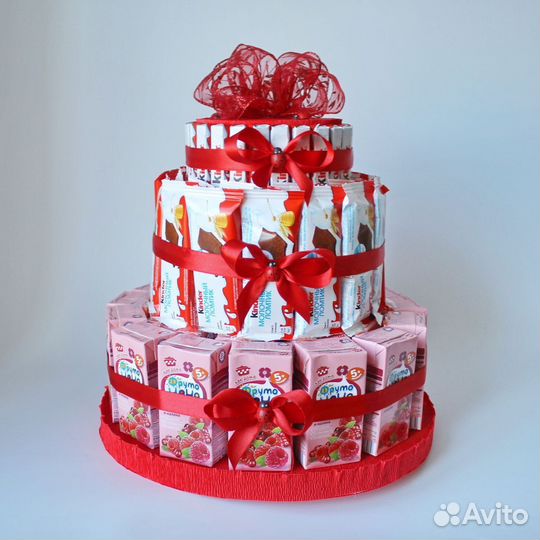 Киндер торт, букет, корзина, коробка