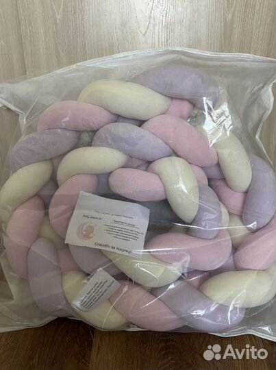 Бортики в кроватку косичка новые