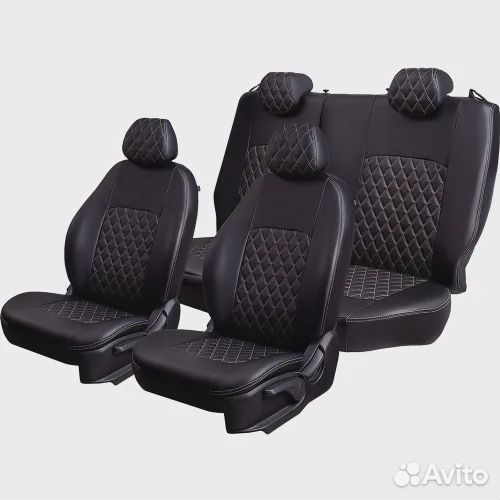 Чехлы для LADA Vesta с 09.2015, SW и Cross, Чёрный