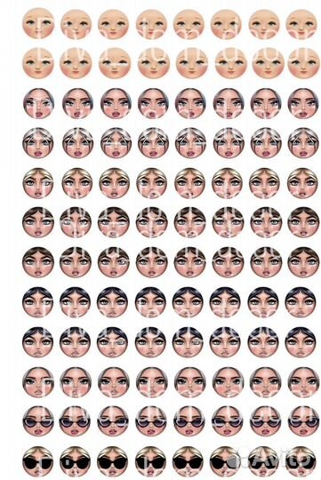 Лицо Матрешки для печати под кабошон 19-20мм