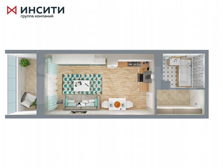 Квартира-студия, 26,6 м², 13/24 эт.