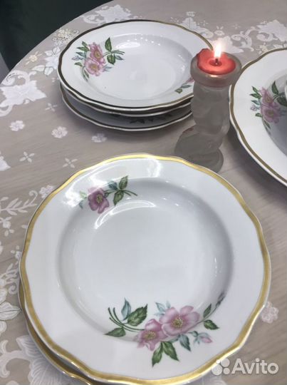 Дулёвский столовый сервиз на 4 персоны СССР 1986 г