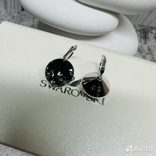 Серьги swarovski bella графитовые