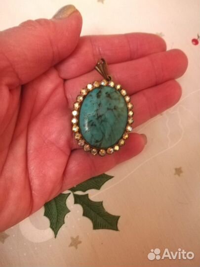 Подвеска СССР с натуральной бирюзой