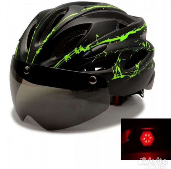 Велошлем с визором новый р.56-59