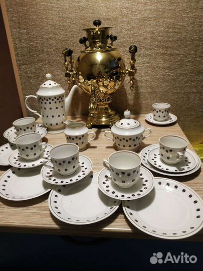 Сервиз кофейный новый,Рижский форфор