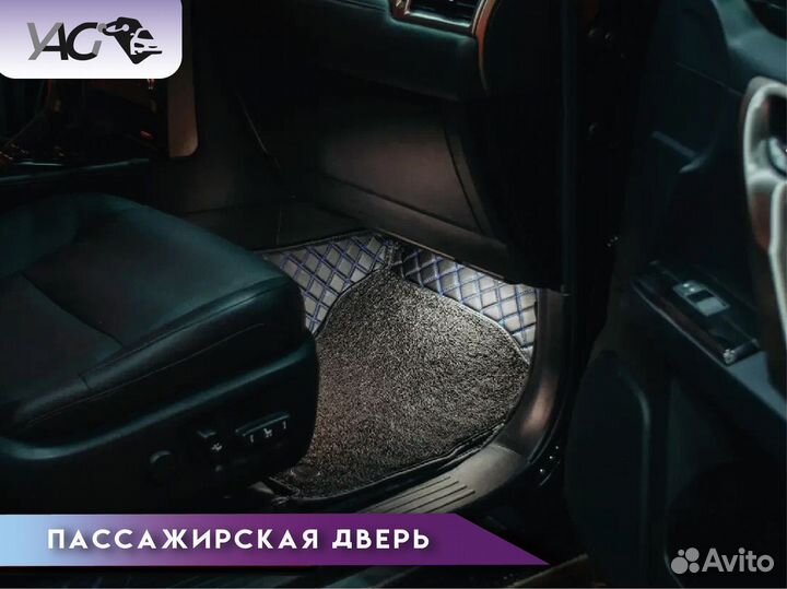 Автомобильные коврики из экокожи 3d