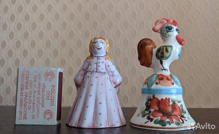 Колокольчики фарфор, майолика, керамика металл