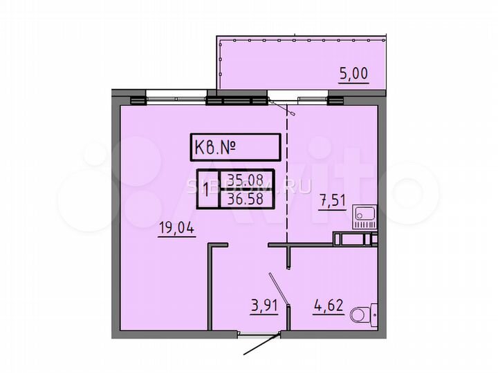 1-к. квартира, 36,6 м², 12/15 эт.