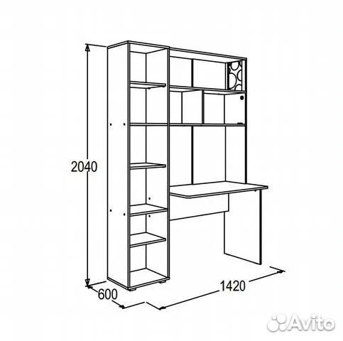 Письменный стол с надстройкой Омега 16