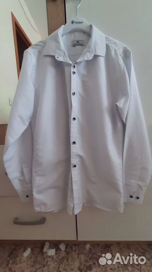 Белая рубашка на мальчика, р.146-152