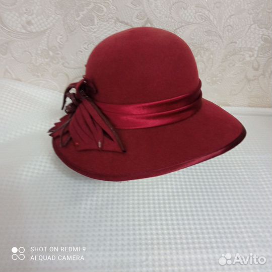 Шляпа фетровая женская черная