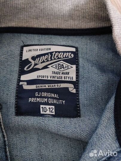 Джинсовка с трикотажными рукавами р.140