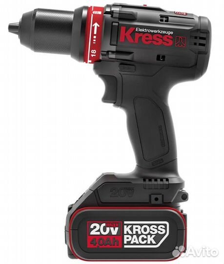 Акк дрель-шуруповерт kress KU124 (20В; 2 АКБ; 4,0Ач; 63Нм; 2кг; кейс)