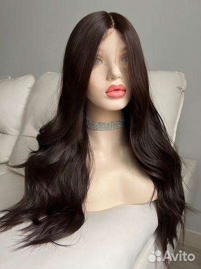 Парик на сетке каштан темный