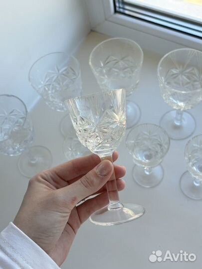 Хрускальные рюмки, бокалы