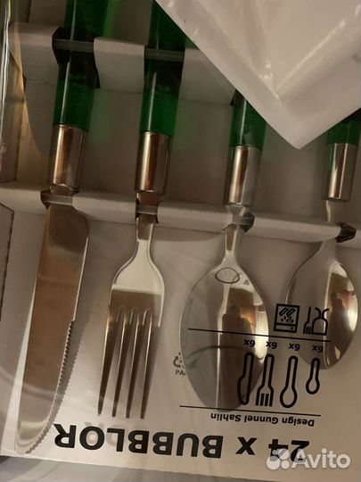 IKEA bubblor бубблур набор столовых приборов