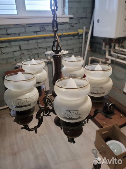 Люстра винтаж бронза