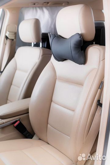 Подушка на подголовник экокожа темно-серый