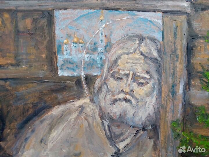 Картина Серафим Саровский икона храм масло