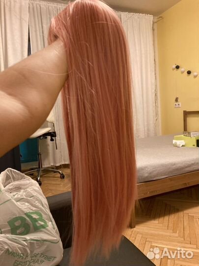 Парик розовый для косплея новый