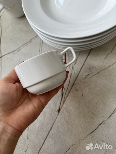 Набор столовой посуды фарфор тарелки чашки