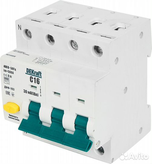 Дифференциальный автомат диф-103 3P N С25 А 30 мА