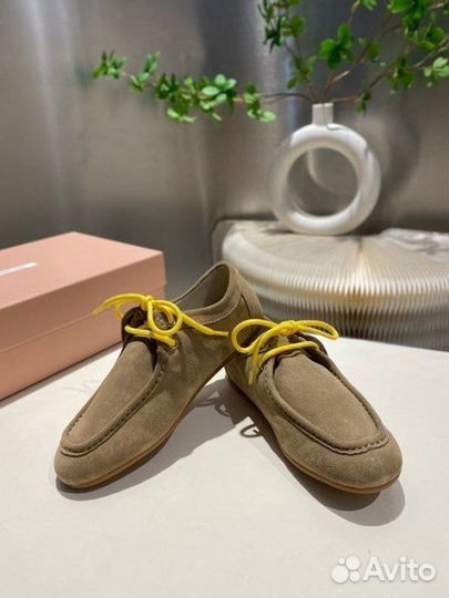 Мокасины лоферы MIU MIU натуральная замша