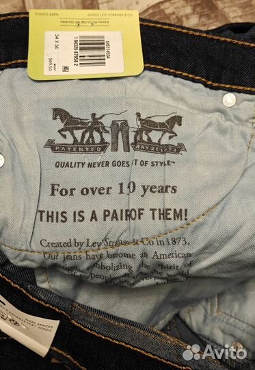 Оригинальные новые джинсы Levi's 511 W34L36