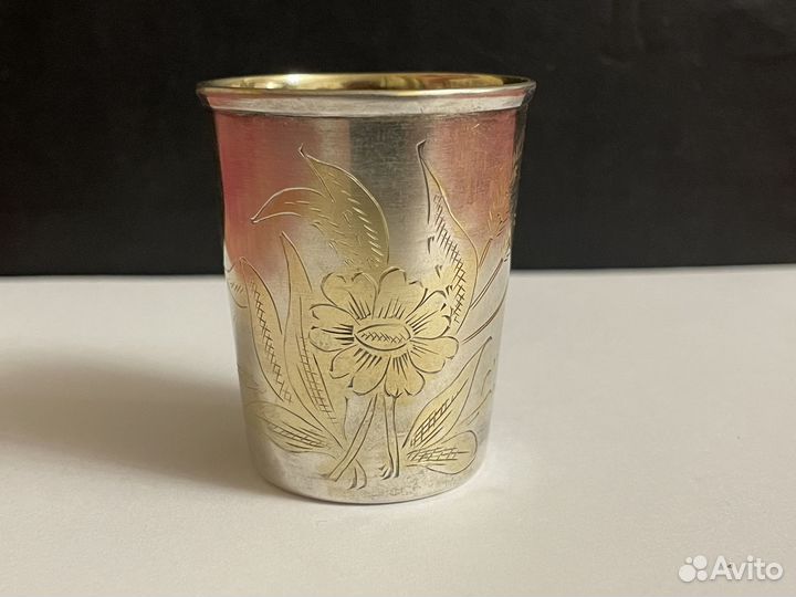 Рюмка стопка Серебро позолота Россия до 1917 года