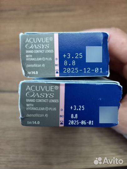 Контактные линзы Acuvue Oasys, 2 недели, +3.25 8.8