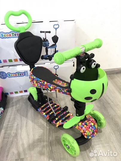 Самокат детский трехколесный 5в1 с ручкой