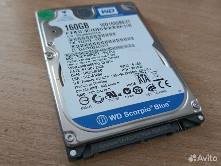 Жесткий диск western digital 160 gb 2.5