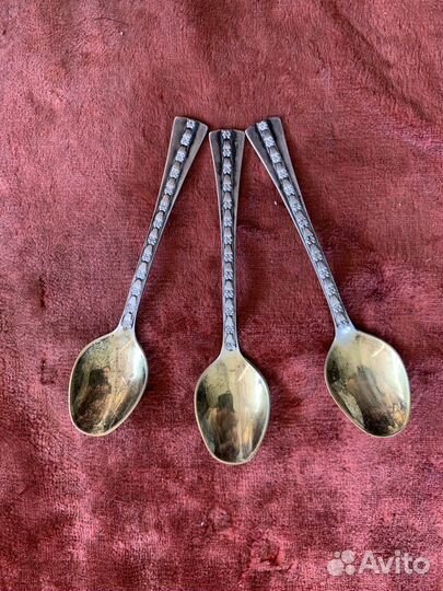 Серебряные ложки кофейные СССР 916 проба звезда