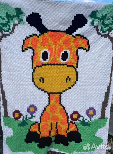 Плед вязаный детский ручной работы