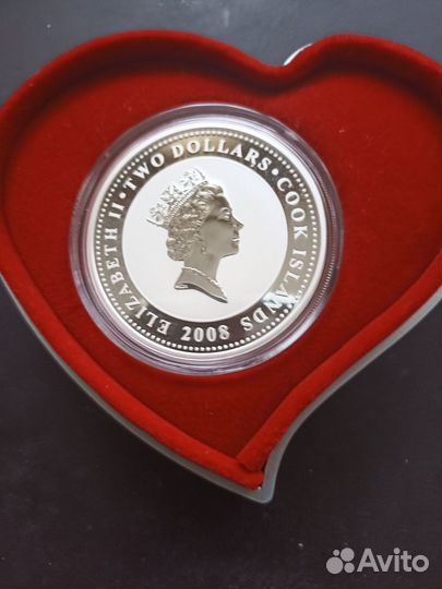 Серебряные монеты-Лебеди белые,2008 год