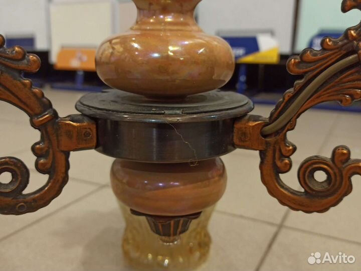 Редкая винтажная люстра СССР светильник 3 плафона