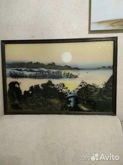 Картина в японском стиле на стекле