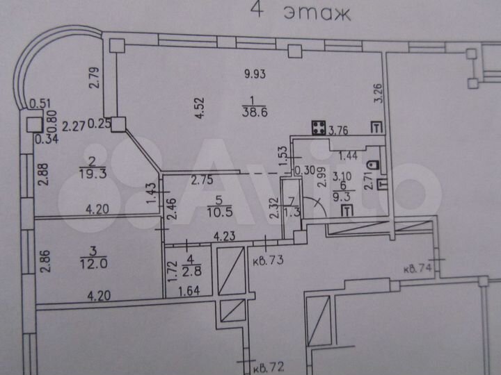 3-к. квартира, 93,8 м², 4/16 эт.