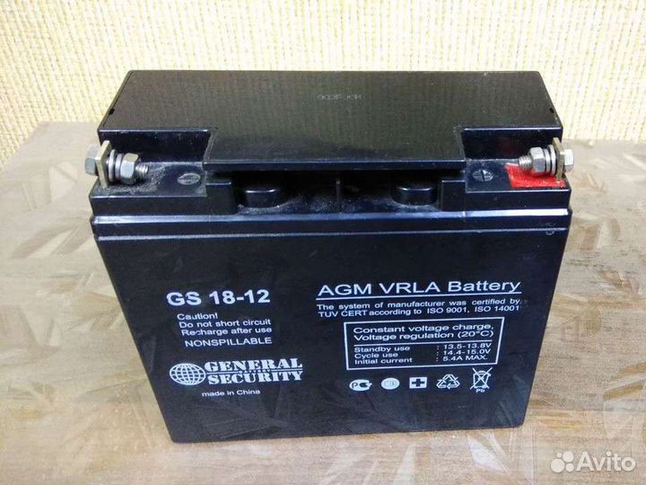 Аккумулятор 12 вольт 18 ач