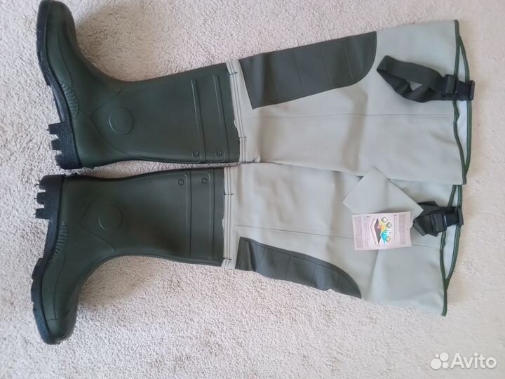 Сапоги забродные пвх с наколенниками