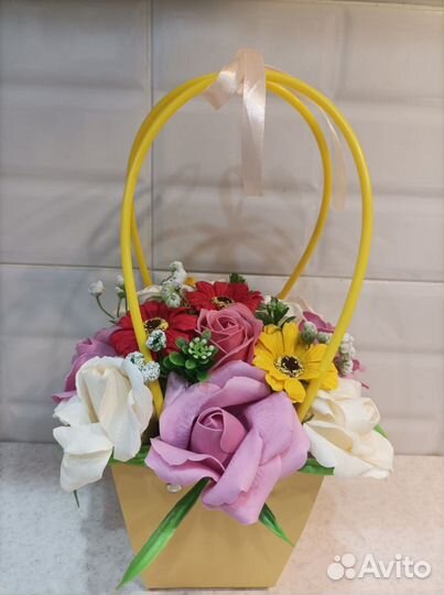 Букеты из мыльных роз