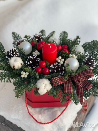 Новогодние композиции из живой ели
