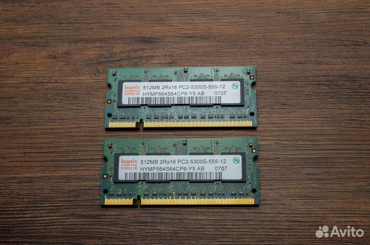 Оперативная память DDR2 400 мГц 512 мб (2шт.)